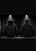 VÖR - Washed Black Hoodie - VÖR Logo