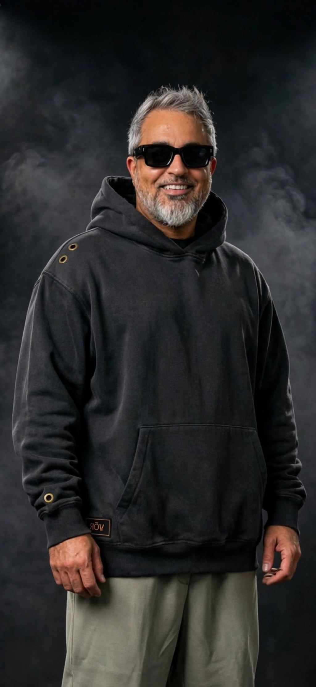 VÖR - Washed Black Hoodie - VÖR Logo
