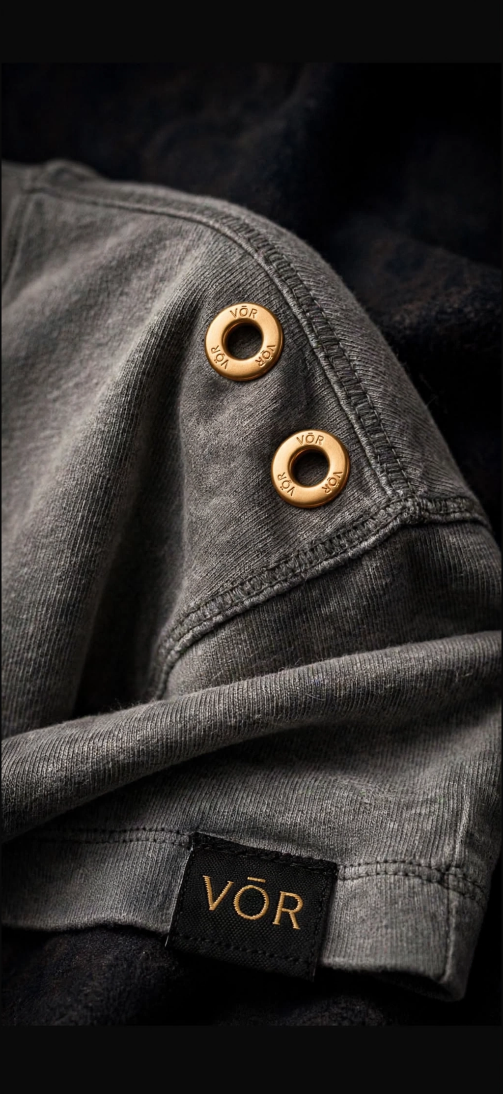 VÖR - Washed Black Hoodie - VÖR Logo